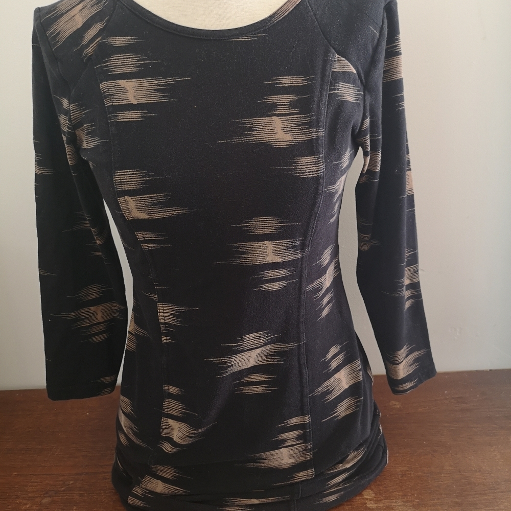 Wilfred Black and light brown print dress